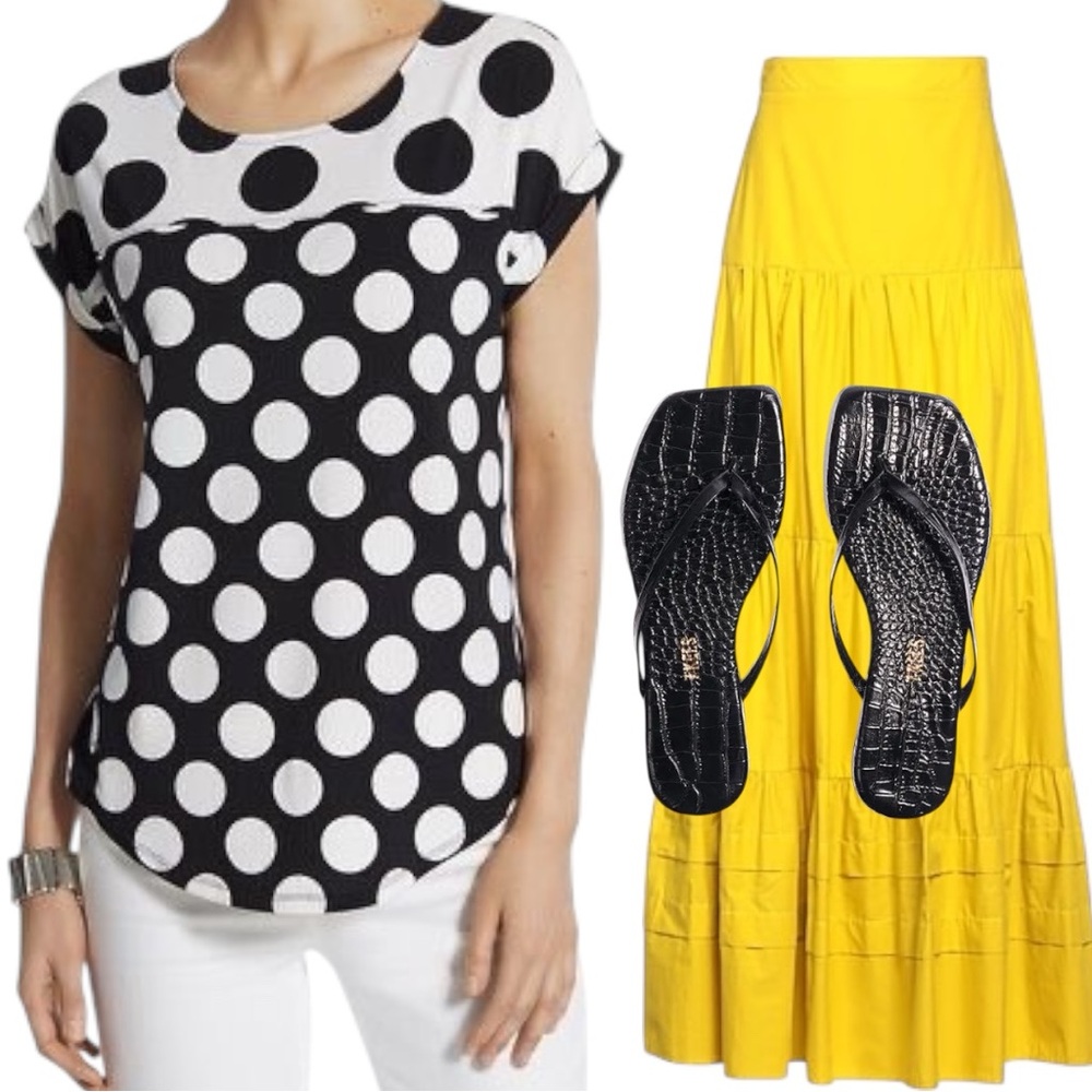 Chico's Black and White Polka Dot Blouse